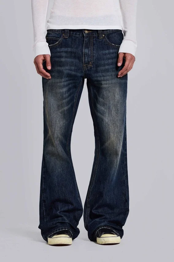 Jeansy Indigo Jude Bootcut z przetarciami