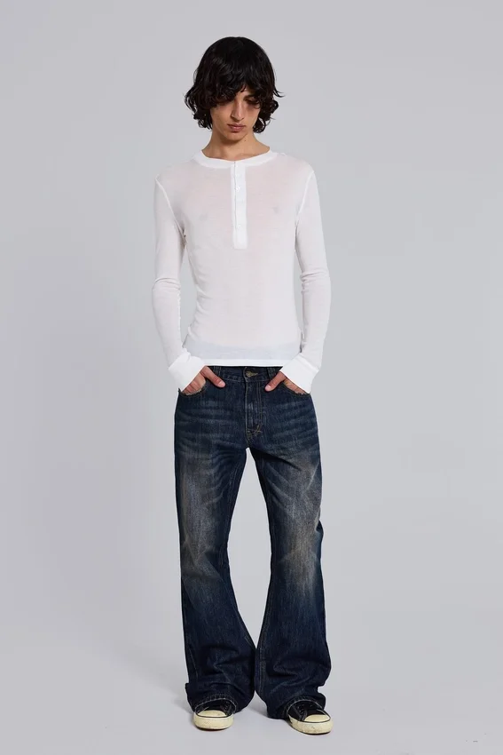 Jeansy Indigo Jude Bootcut z przetarciami