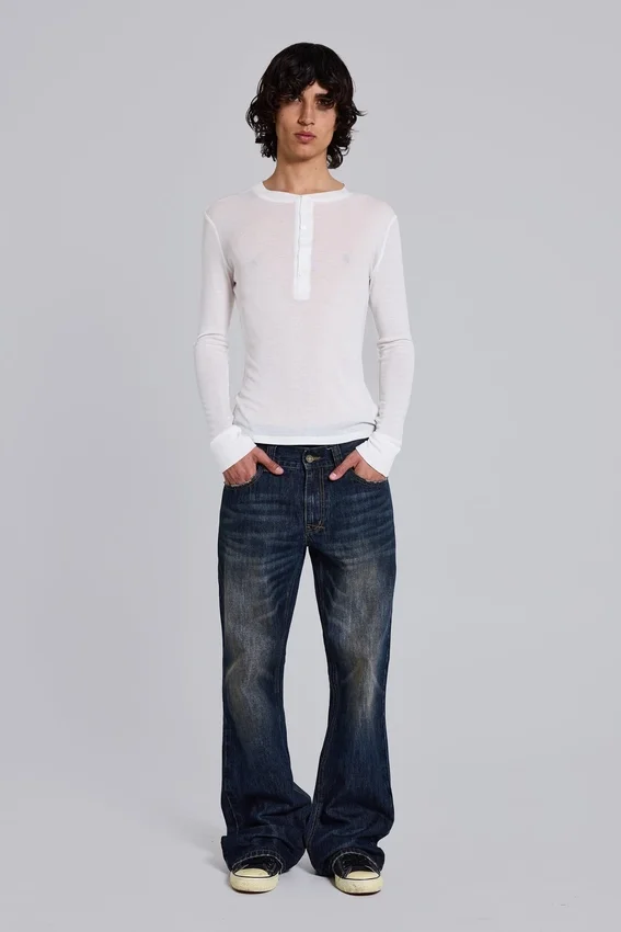 Jeansy Indigo Jude Bootcut z przetarciami