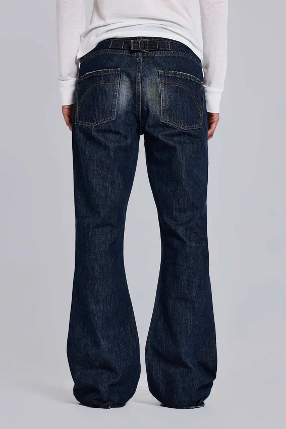 Jeansy Indigo Jude Bootcut z przetarciami