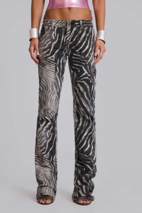 Jeansy Leona Bootcut Cooper w zebrowy wzór