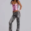 Jeansy Leona Bootcut Cooper w zebrowy wzór