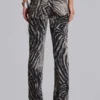 Jeansy Leona Bootcut Cooper w zebrowy wzór