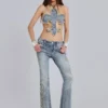 Jeansy Rock Revival Madison z ozdobami, o kroju bootcut