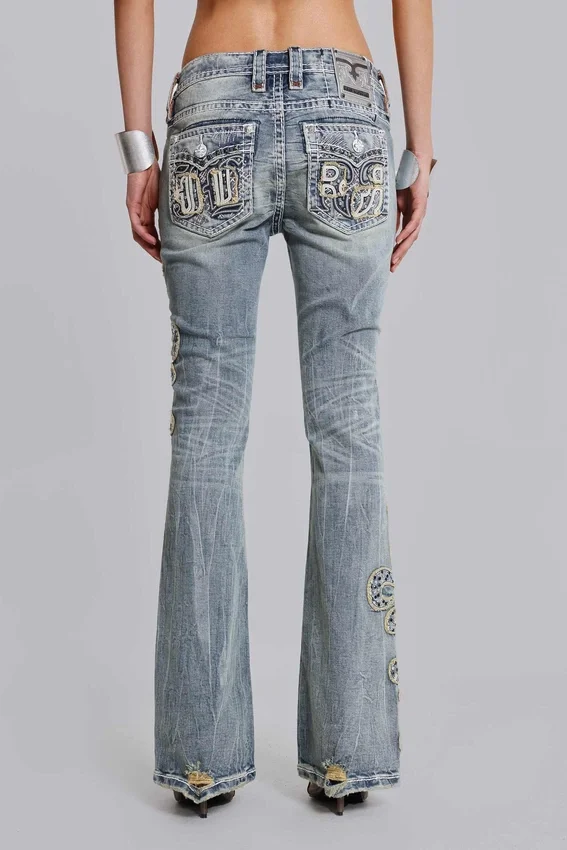 Jeansy Rock Revival Madison z ozdobami, o kroju bootcut