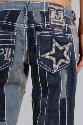 Jeansy Rock Revival Patchwork Flag Rider