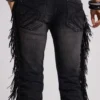 Jeansy z frędzlami El Topo w stylu bootcut w czarnym wykończeniu