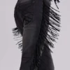 Jeansy z frędzlami El Topo w stylu bootcut w czarnym wykończeniu