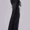 Jeansy z frędzlami El Topo w stylu bootcut w czarnym wykończeniu