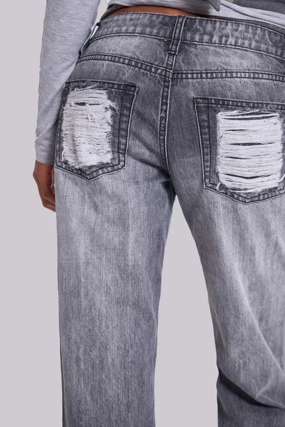 Jeansy Zain Shredded Bootcut w kolorze szarym