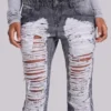 Jeansy Zain Shredded Bootcut w kolorze szarym