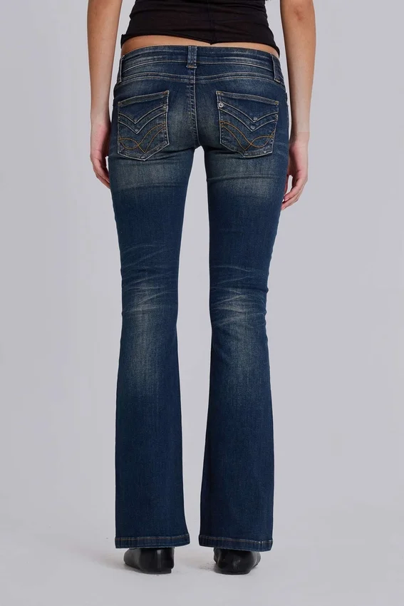 Kelsey Low Rise Skinny Bootcut Jeans w ciemnym odcieniu