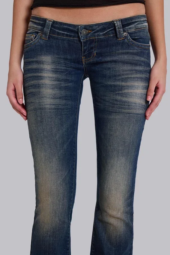 Kelsey Low Rise Skinny Bootcut Jeans w ciemnym odcieniu