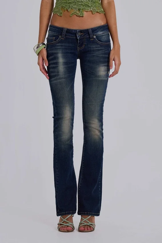 Kelsey Low Rise Skinny Bootcut Jeans w ciemnym odcieniu