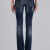 Kelsey Low Rise Skinny Bootcut Jeans w ciemnym odcieniu