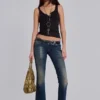 Kelsey Low Rise Skinny Bootcut Jeans w ciemnym odcieniu