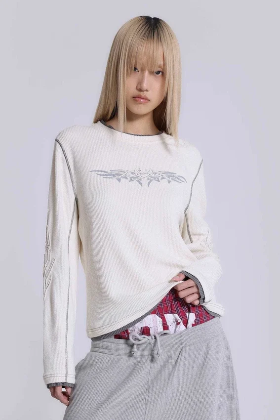 Koszulka Off White z aplikacją tatuażu