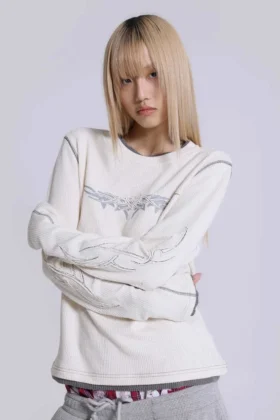 Koszulka Off White z aplikacją tatuażu