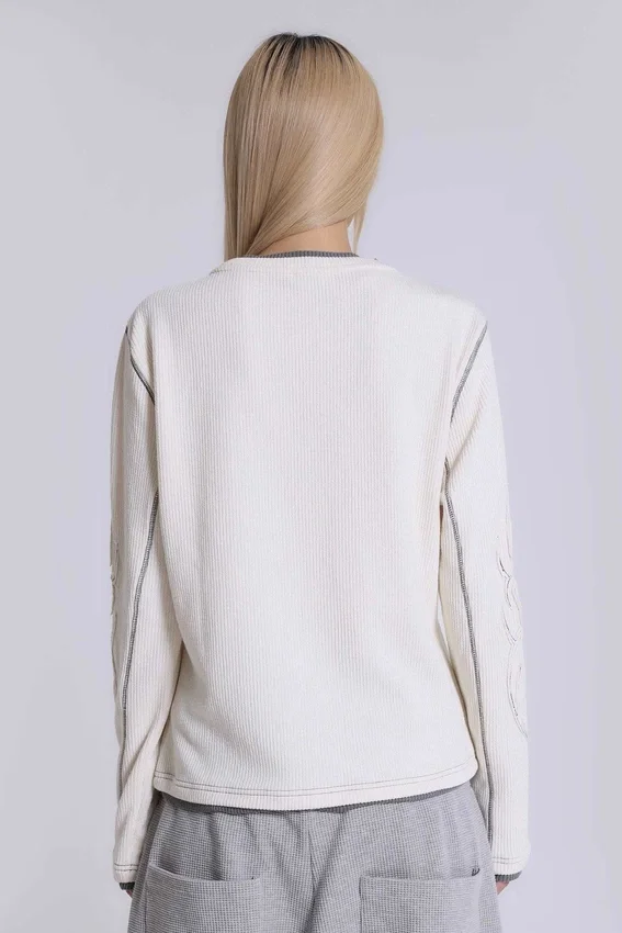 Koszulka Off White z aplikacją tatuażu