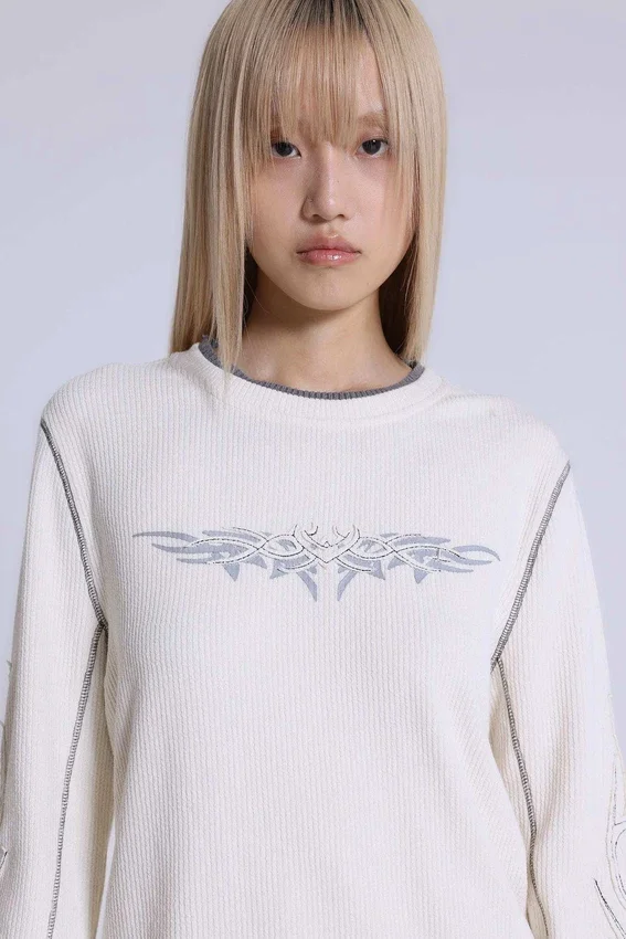 Koszulka Off White z aplikacją tatuażu