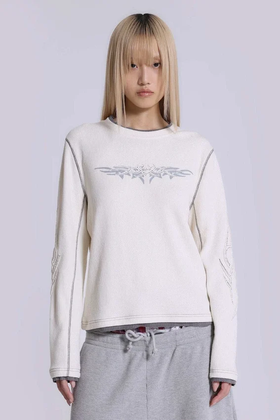 Koszulka Off White z aplikacją tatuażu