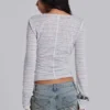 Koszulka typu Henley w paski „Stripe Mist”