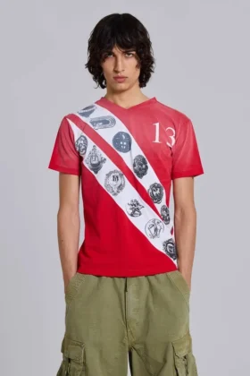 Koszulka z dekoltem w serek Crest