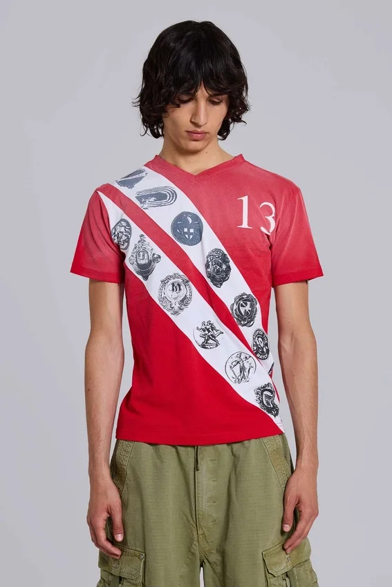 Koszulka z dekoltem w serek Crest