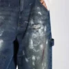 Krótkie jeansy typu „Carpenter” w stylu „Splatter” w rozmiarze XL
