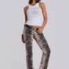Leona Bootcut Cooper Jeansy z nadrukiem tygrysa