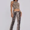 Leona Bootcut Cooper Jeansy z nadrukiem tygrysa