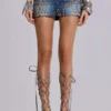 Mini spódniczka dżinsowa Hena z ćwiekami