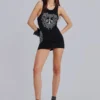 Mini sukienka typu kamizelka Rock Revival z motywem Fleur de Lis z kryształkami