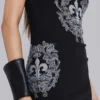 Mini sukienka typu kamizelka Rock Revival z motywem Fleur de Lis z kryształkami