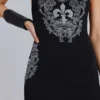 Mini sukienka typu kamizelka Rock Revival z motywem Fleur de Lis z kryształkami