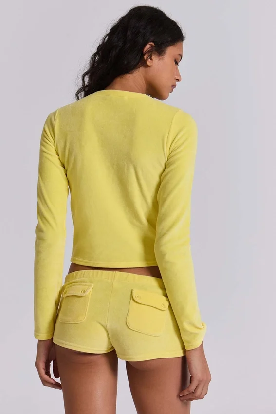 Mini szorty „Lemon” z weluru