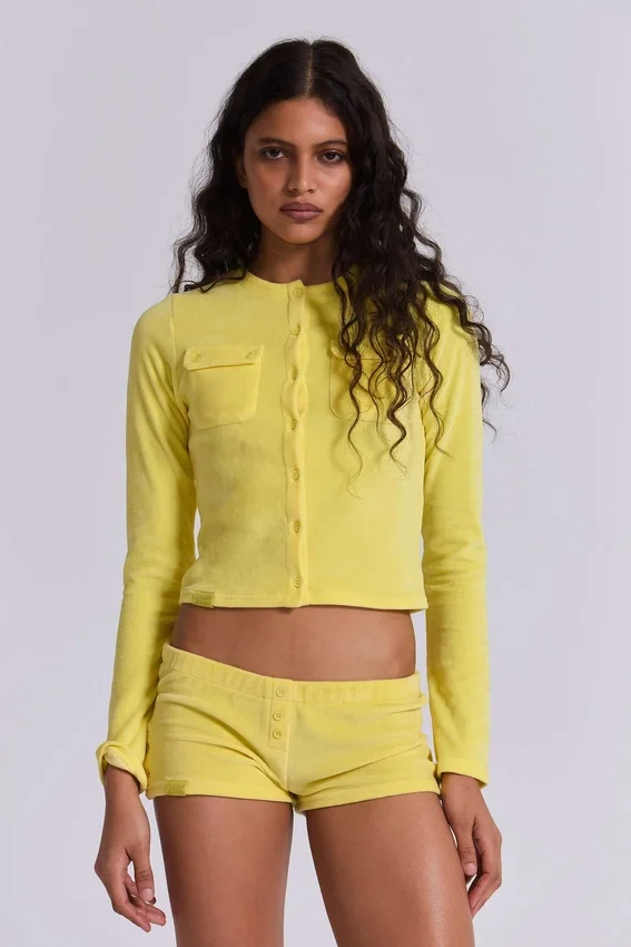 Mini szorty „Lemon” z weluru