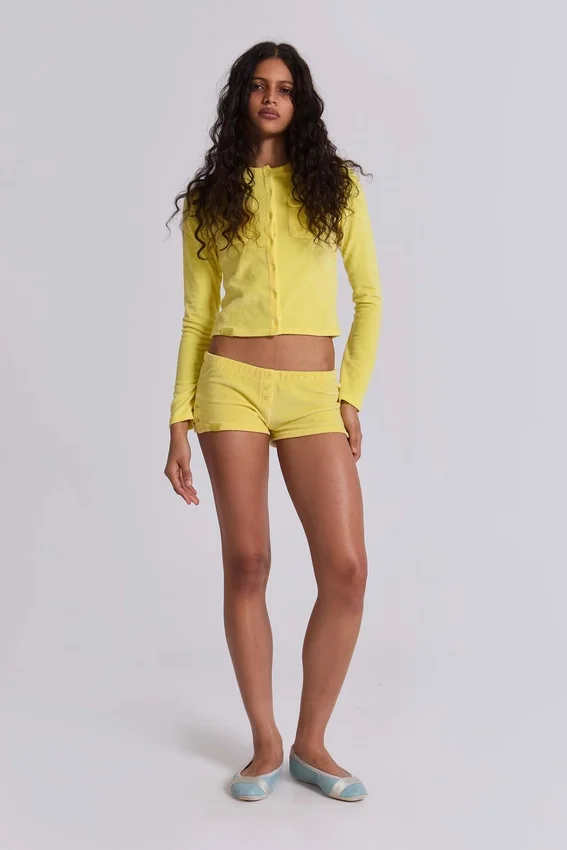 Mini szorty „Lemon” z weluru