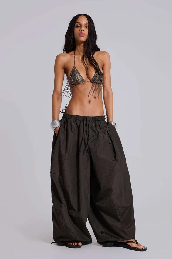 Nexis Nylon Parachute Pants w kolorze khaki