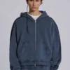 Niebieska sportowa bluza z kapturem „Monster Hoodie” o luźnym kroju