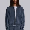Niebieska sportowa bluza z kapturem „Monster Hoodie” o luźnym kroju