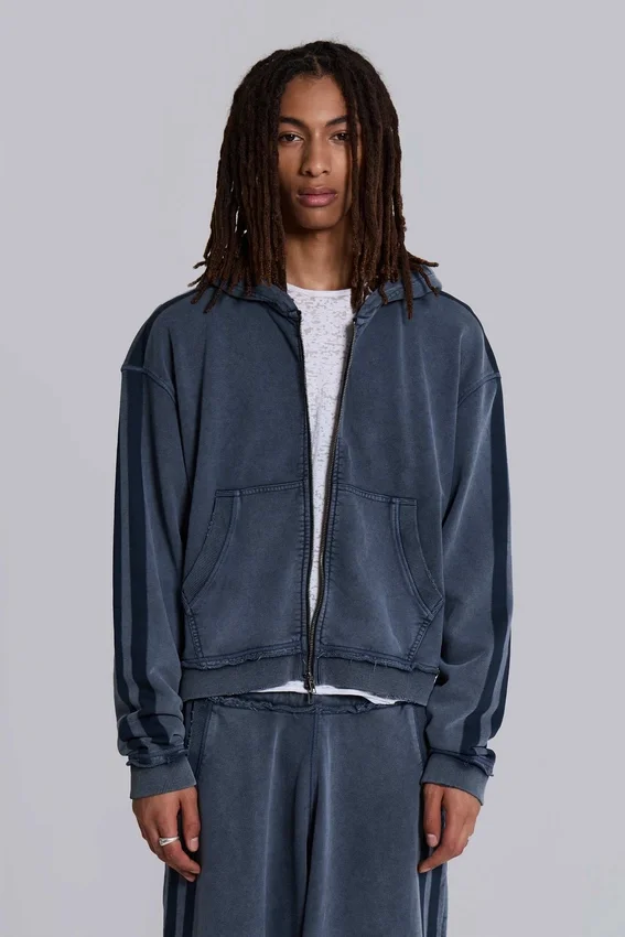 Niebieska sportowa bluza z kapturem „Monster Hoodie” o luźnym kroju