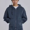 Niebieska sportowa bluza z kapturem „Monster Hoodie” o luźnym kroju