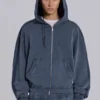 Niebieska sportowa bluza z kapturem „Monster Hoodie” o luźnym kroju