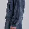 Niebieska sportowa bluza z kapturem „Monster Hoodie” o luźnym kroju