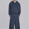 Niebieska sportowa bluza z kapturem „Monster Hoodie” o luźnym kroju