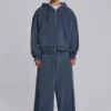 Niebieska sportowa bluza z kapturem „Monster Hoodie” o luźnym kroju