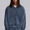 Niebieska sportowa bluza z kapturem „Monster Hoodie” o luźnym kroju