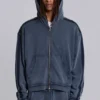 Niebieska sportowa bluza z kapturem „Monster Hoodie” o luźnym kroju