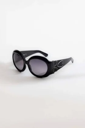 Okrągłe okulary przeciwsłoneczne Majorette Oversized w kolorze czarnym